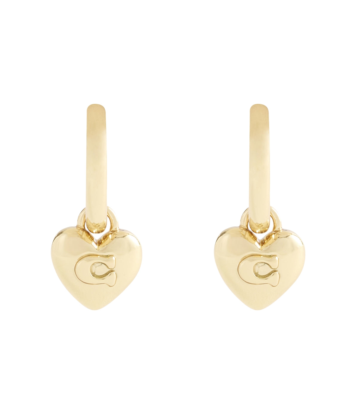 Coach Gold C Heart Huggies