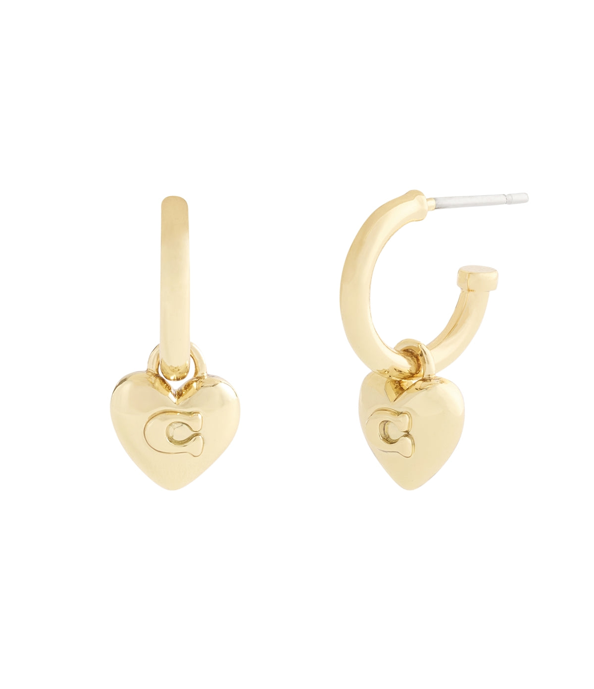 Coach Gold C Heart Huggies