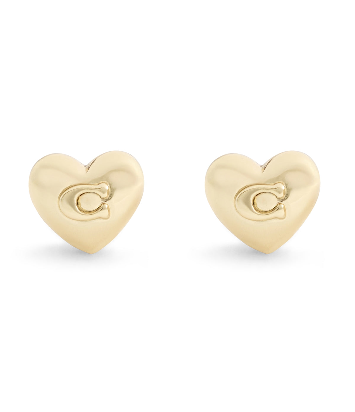 Coach Gold C Heart Studs