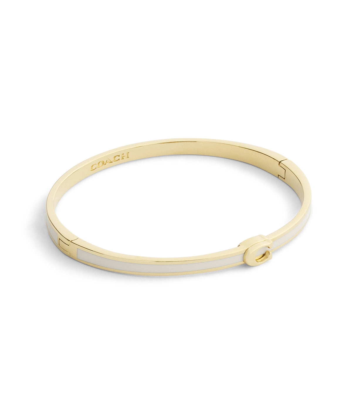 Coach Gold Chalk C Logo Boxed Bangle