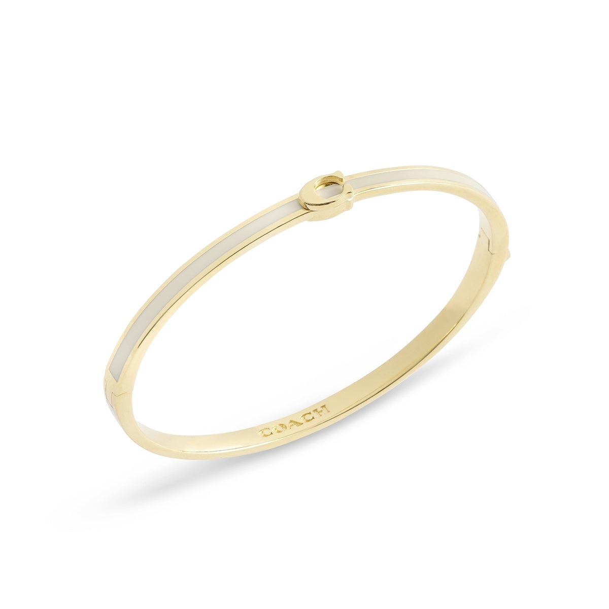 Coach Gold Chalk C Logo Boxed Bangle