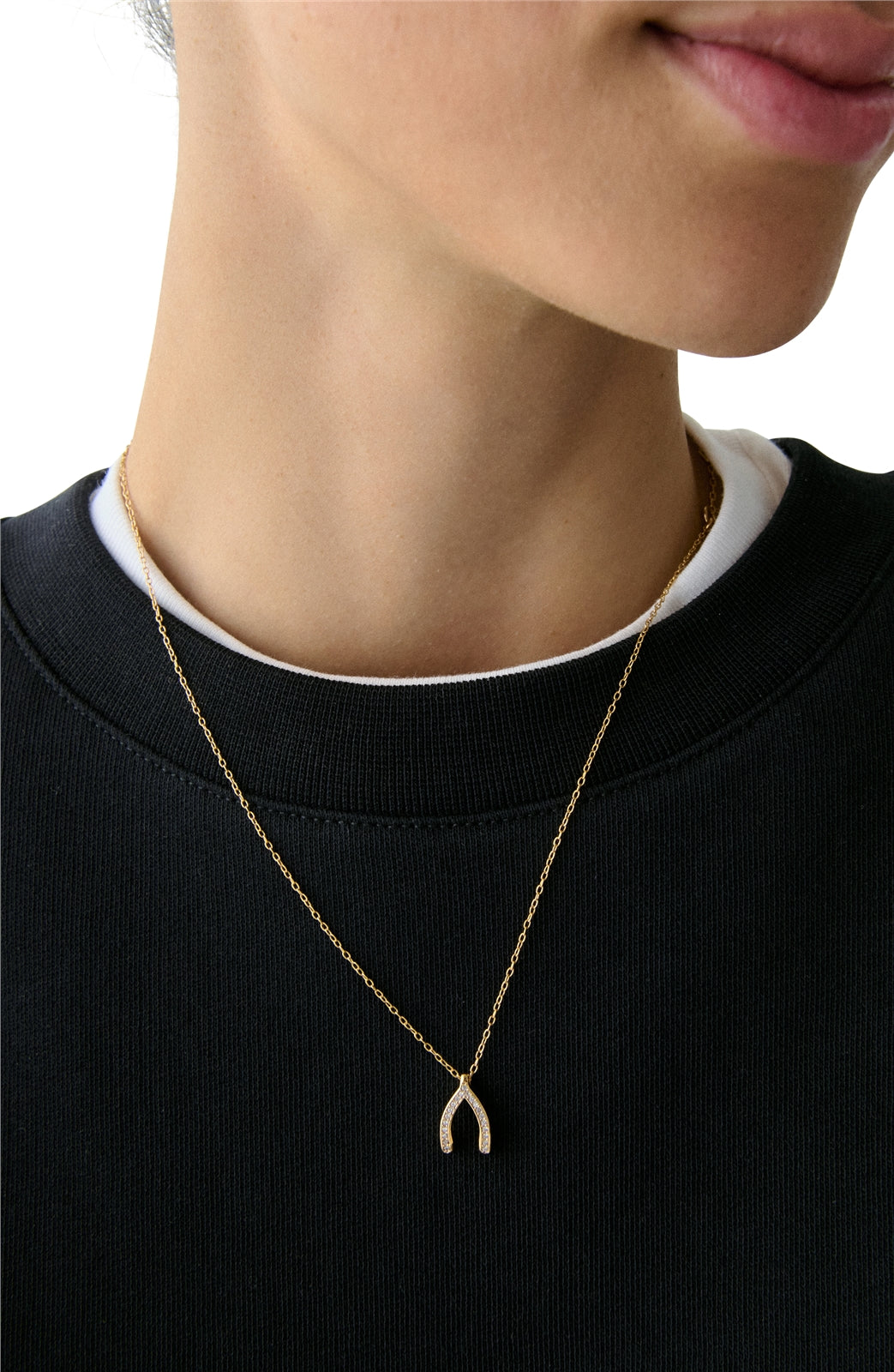 Kate Spade New York Gold Gift Dream Big Wishbone CZ Necklace