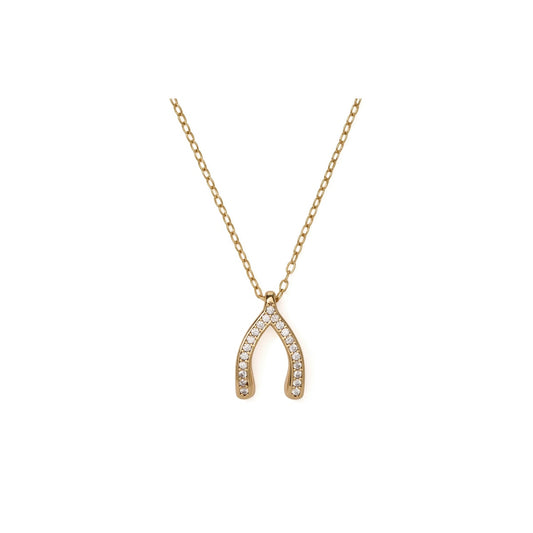 Kate Spade New York Gold Gift Dream Big Wishbone CZ Necklace