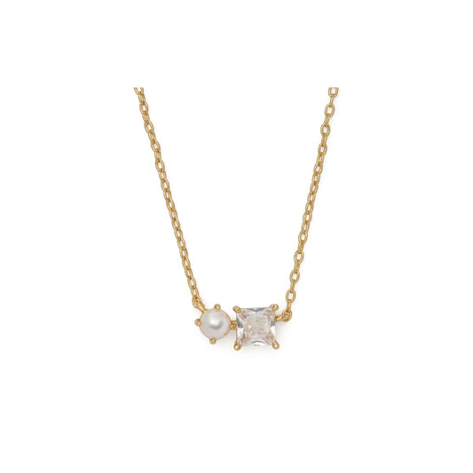 Kate Spade New York Gold Gifting Dear Bestie Pearl CZ Necklace