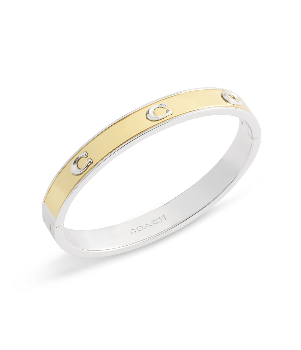 Coach Gold Mix C Logo Inlay Hinge Bangle