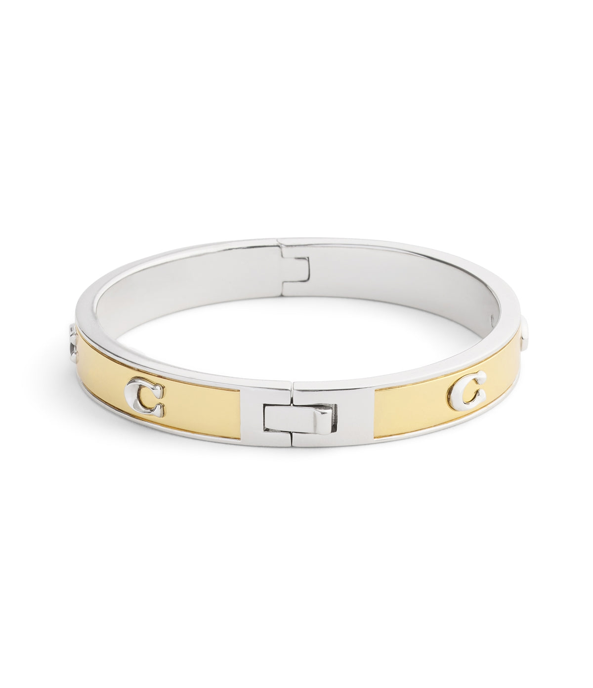 Coach Gold Mix C Logo Inlay Hinge Bangle