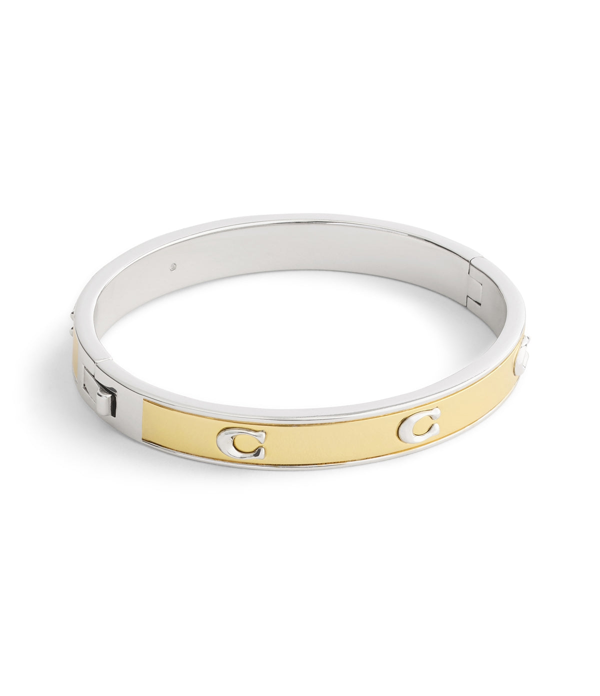 Coach Gold Mix C Logo Inlay Hinge Bangle
