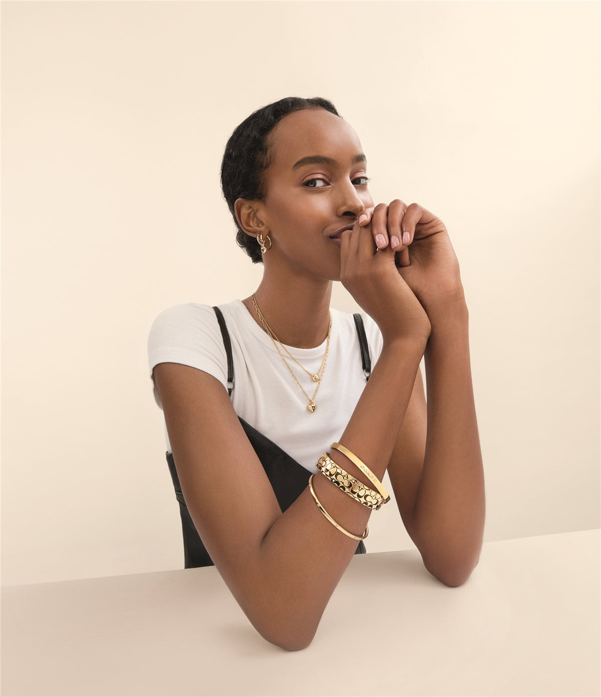 Coach Gold Quilted Bangle