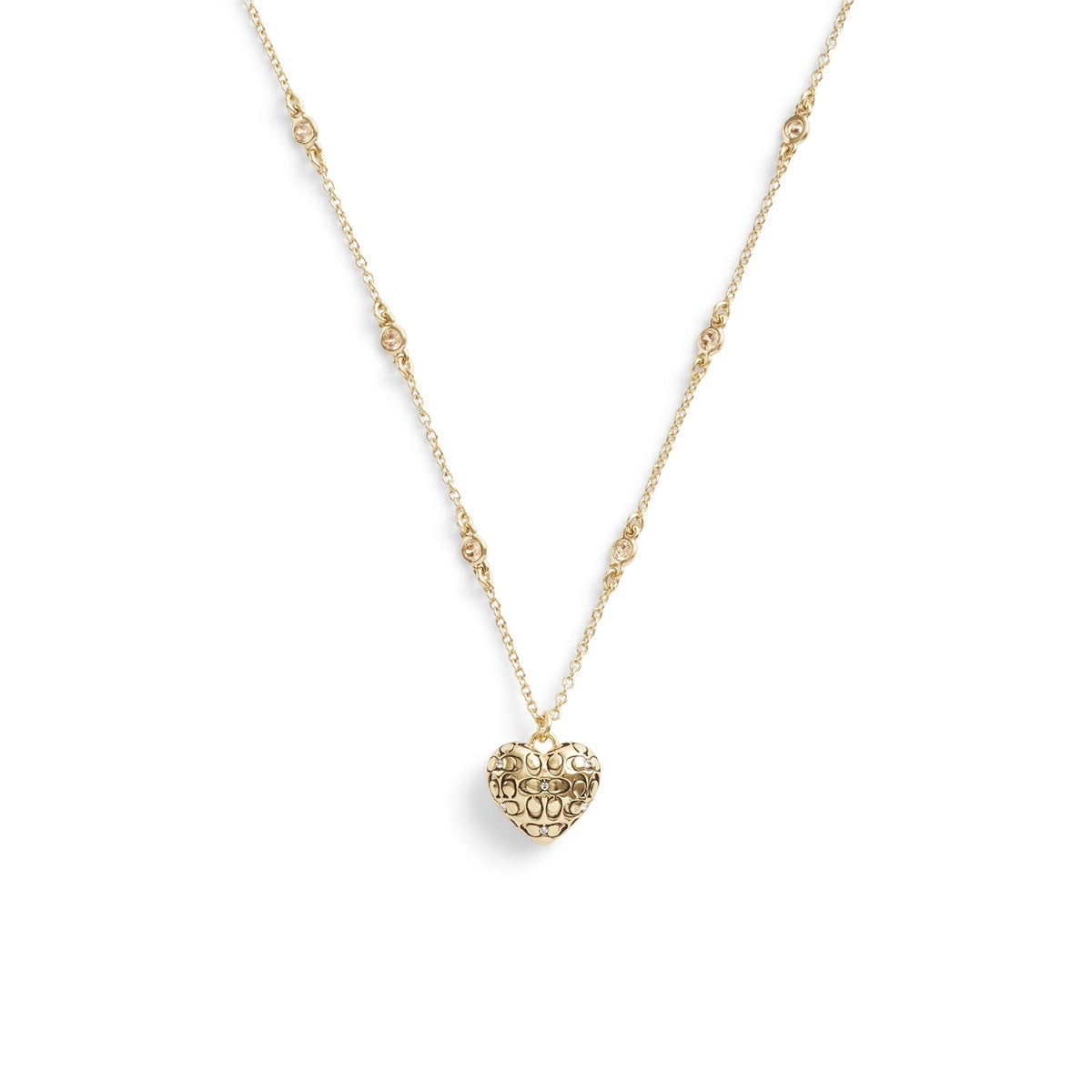 Coach Gold Quilted Heart Necklace