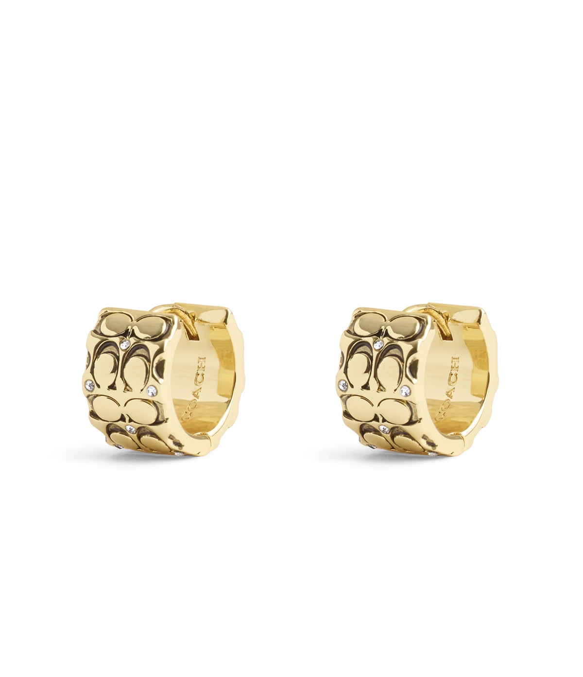 Coach Gold Quilted Hoops