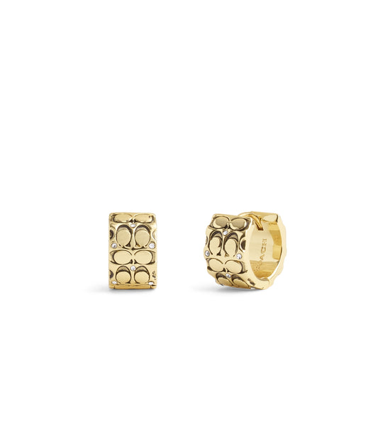 Coach Gold Quilted Hoops