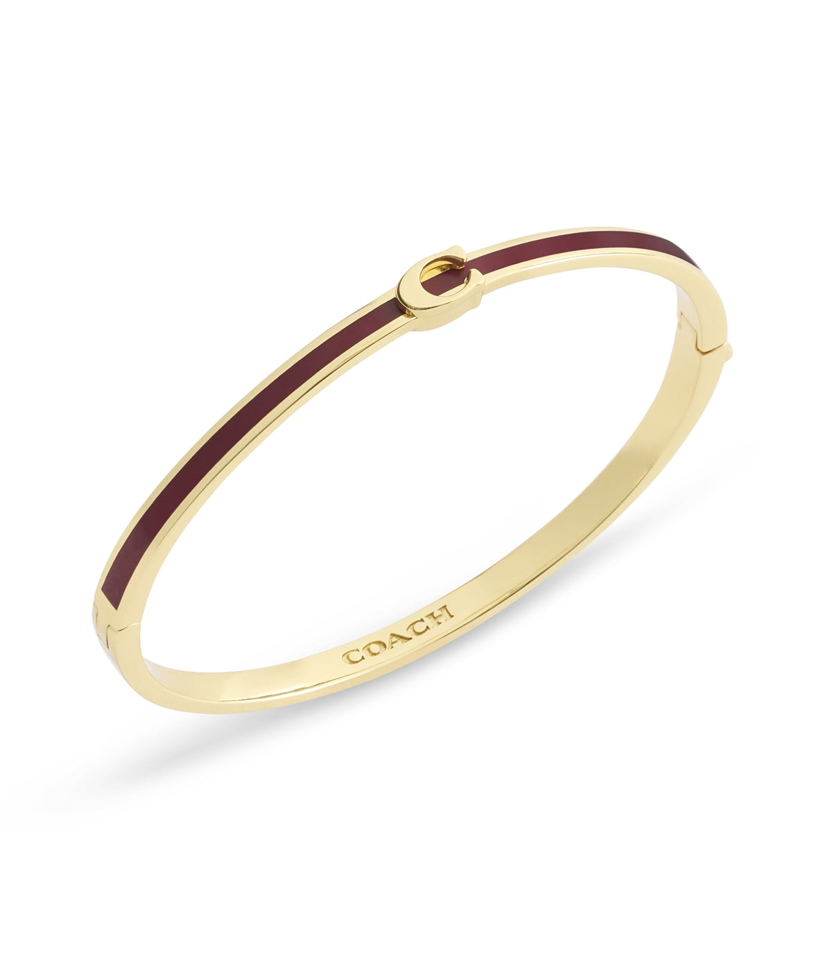Coach Gold Red C Logo Boxed Bangle