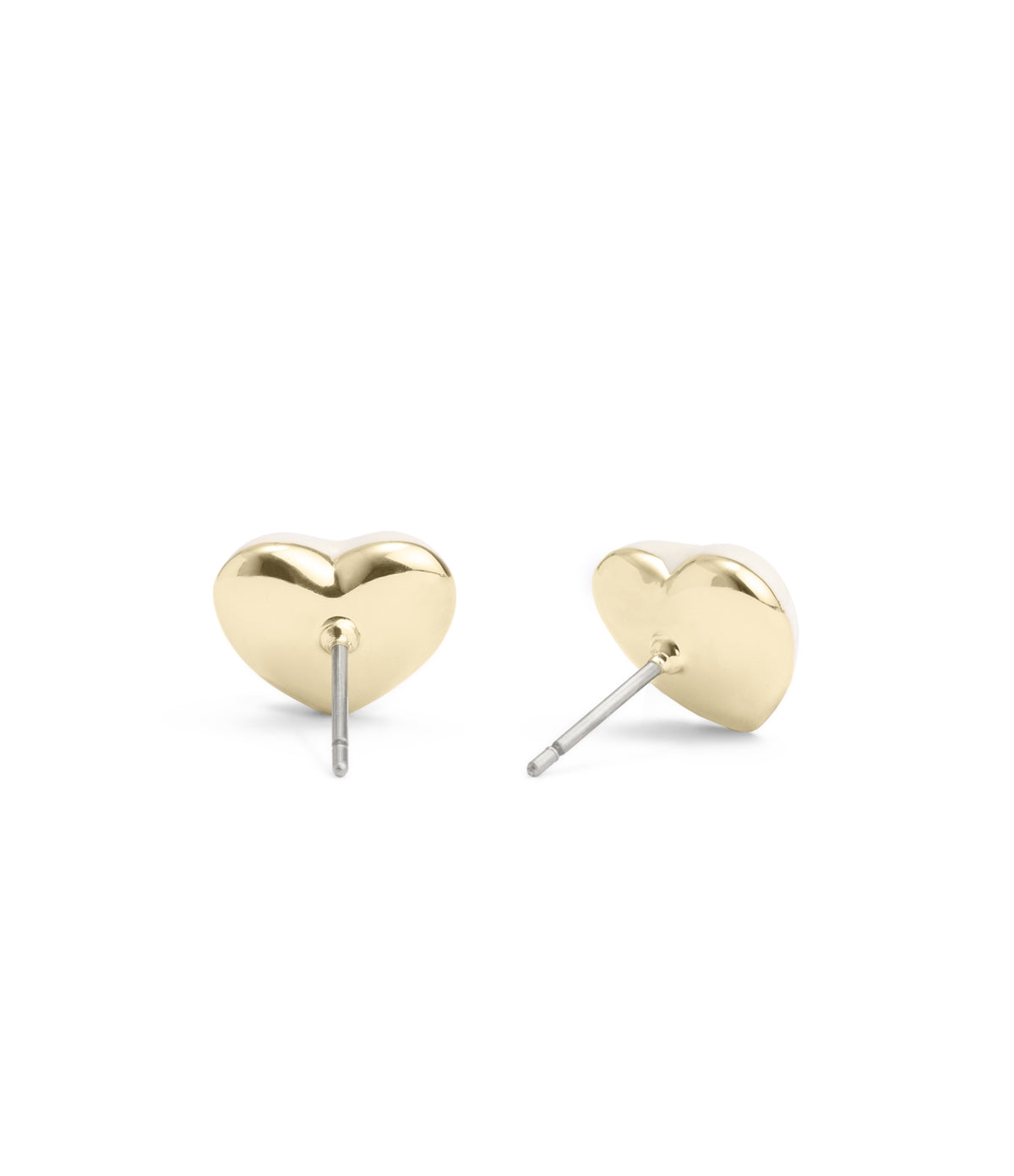 Coach Gold White Heart Studs