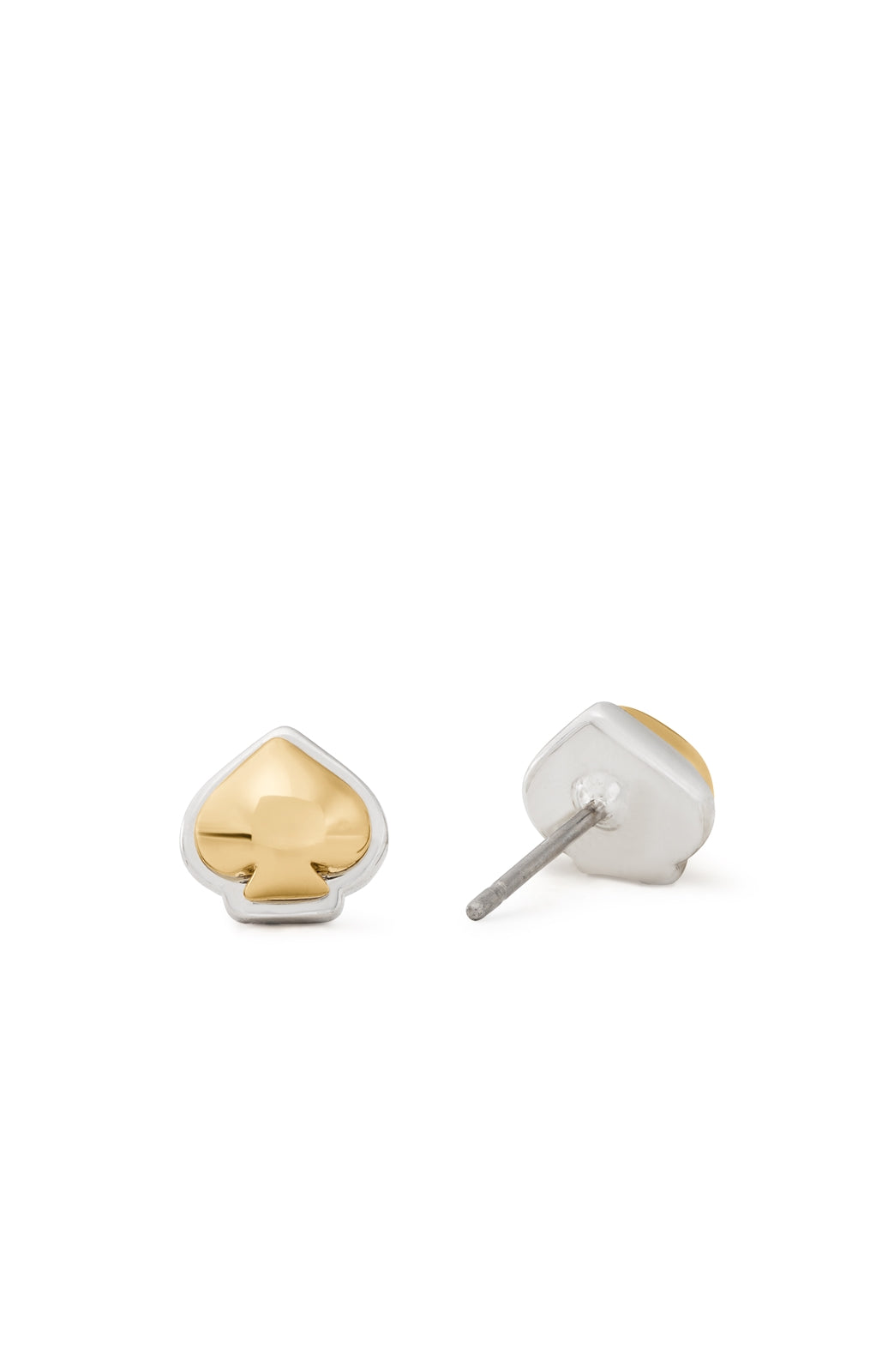 Kate Spade New York Silver Mix Domed Sculpted Spade Studs