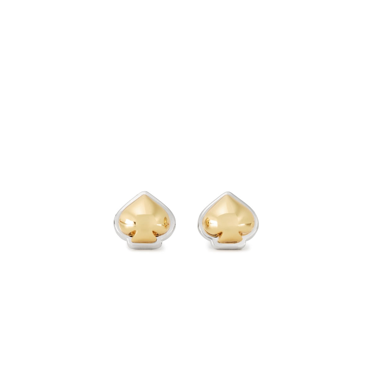 Kate Spade New York Silver Mix Domed Sculpted Spade Studs