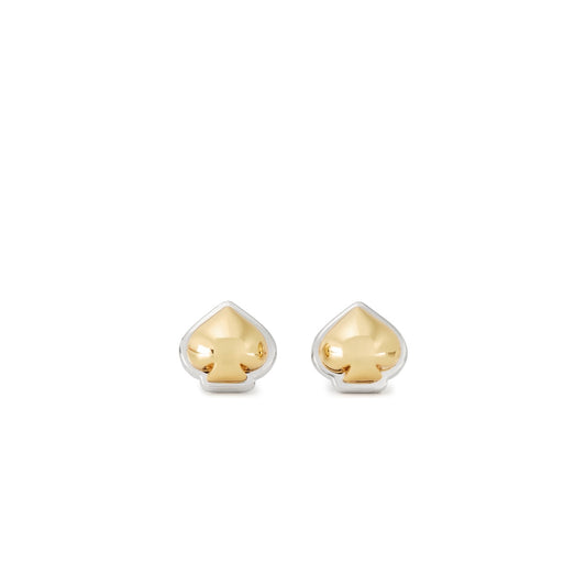 Kate Spade New York Silver Mix Domed Sculpted Spade Studs