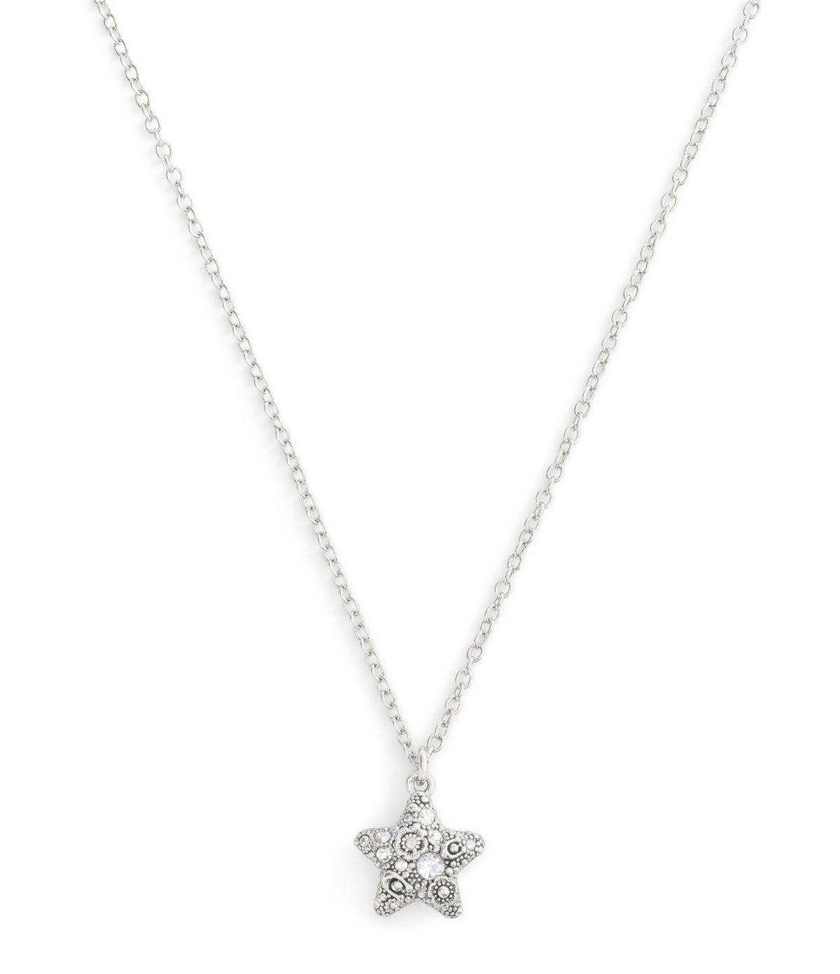 Coach Silver Star Crystal Boxed Studs and Necklace Set