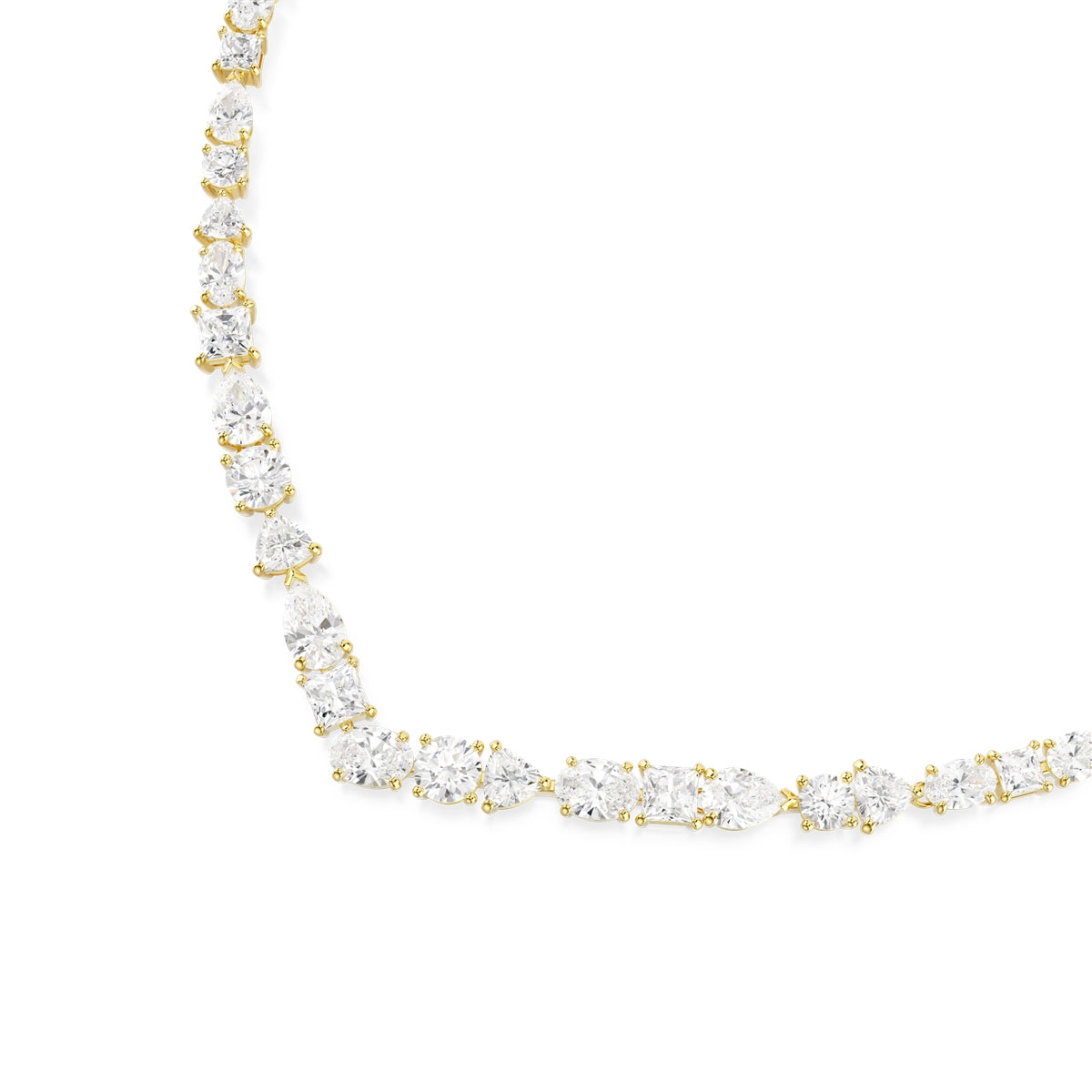 Swarovski Gold Mesmara White Mixed Cuts Necklace
