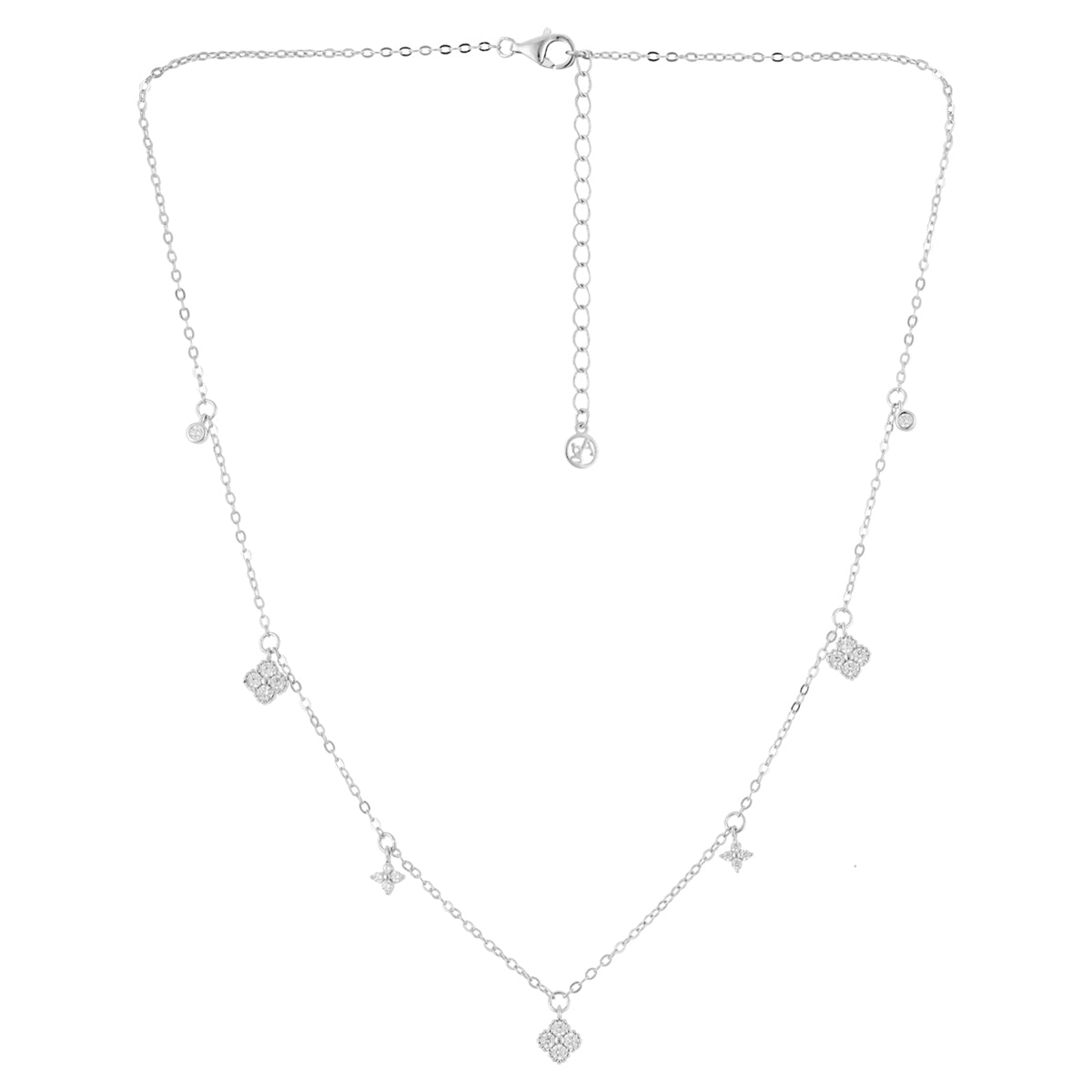 Argento Silver Multi Clover Necklace