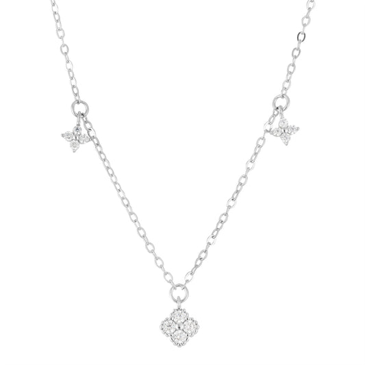 Argento Silver Multi Clover Necklace