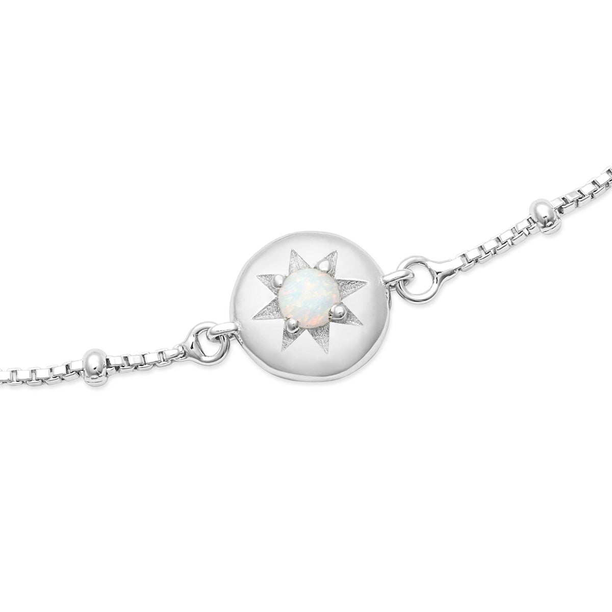 Argento Silver October Birthstone Opal Bracelet