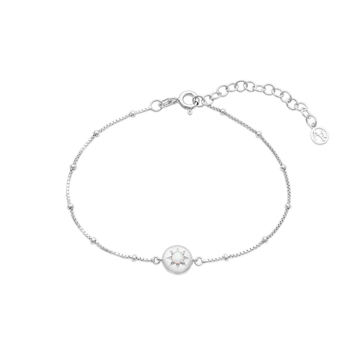 Argento Silver October Birthstone Opal Bracelet