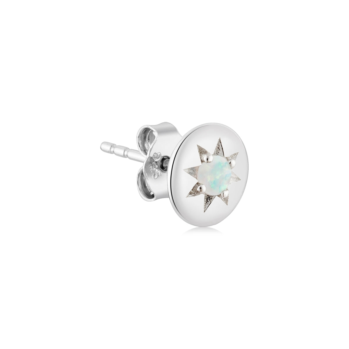 Argento Silver October Birthstone Opal Earrings