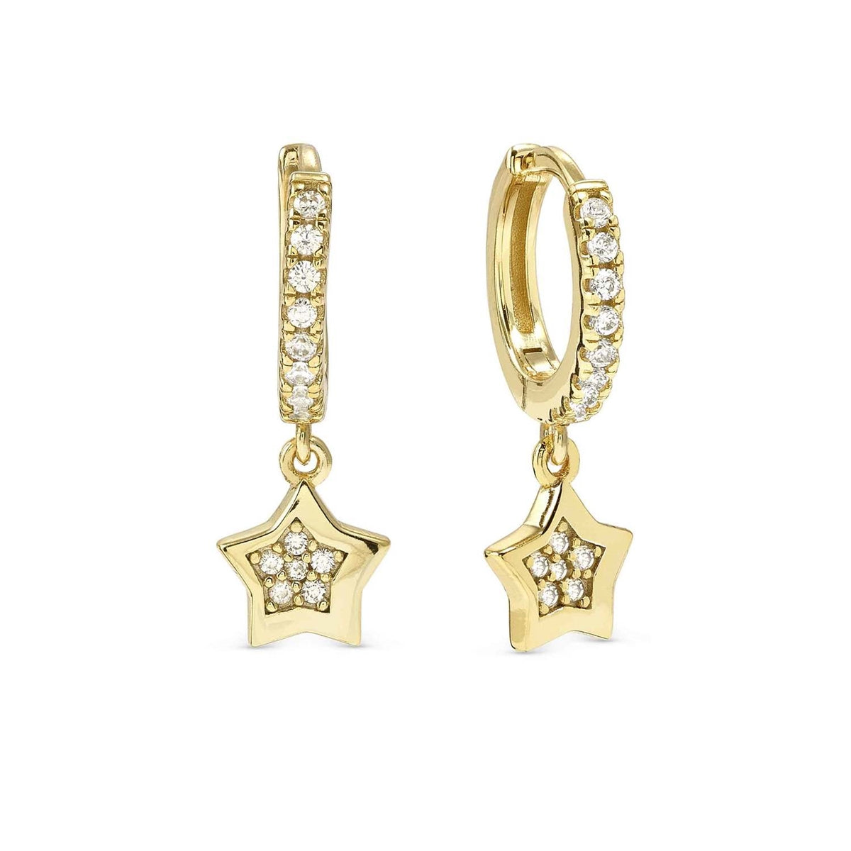 Nomination Gold Petit Sparkle Star Hoop Earrings