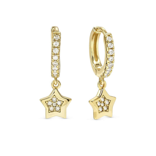Nomination Gold Petit Sparkle Star Hoop Earrings
