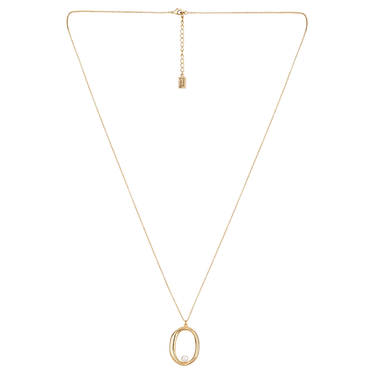 August Woods Gold Oval Pearl Necklace