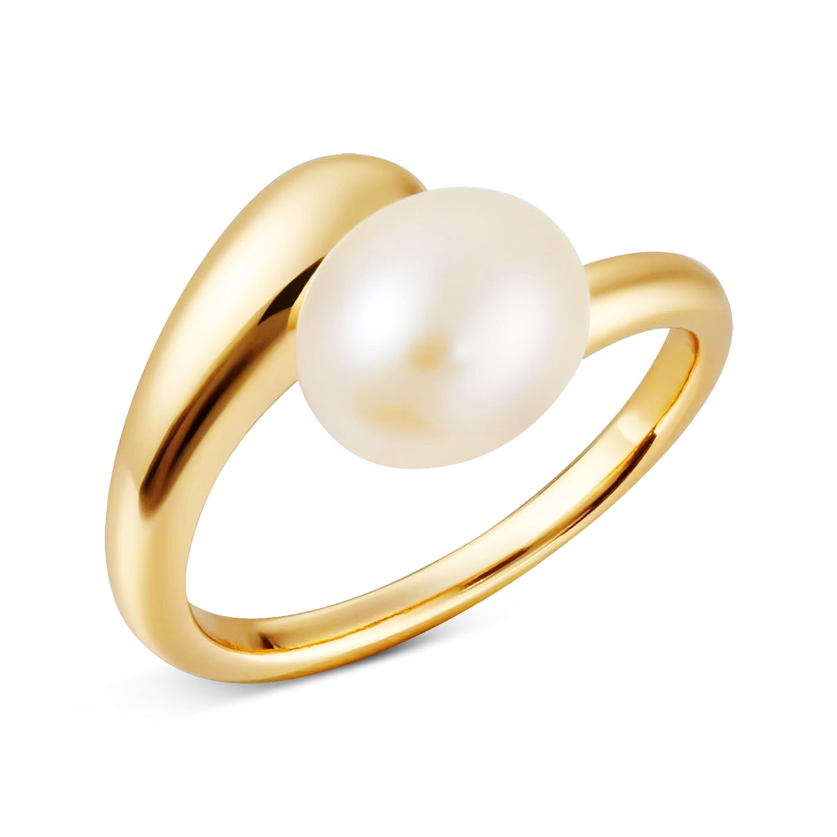 August Woods Gold Adjustable Freshwater Pearl Teardrop Ring