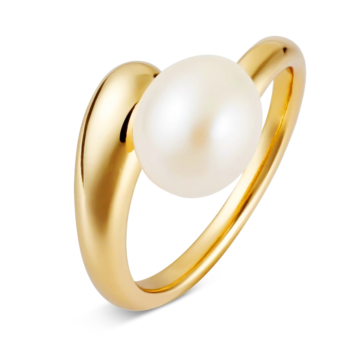 August Woods Gold Adjustable Freshwater Pearl Teardrop Ring