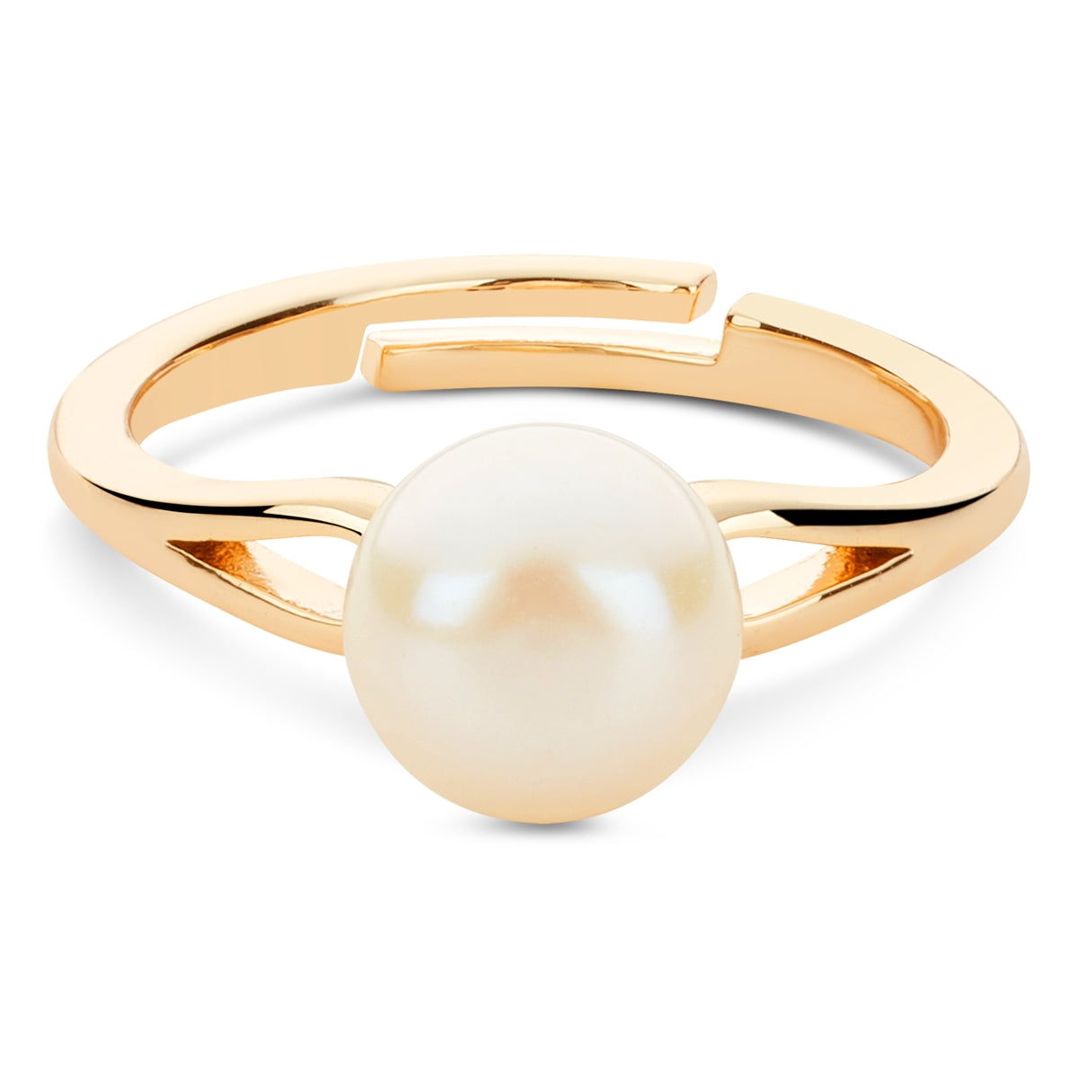 August Woods Gold Adjustable Freshwater Pearl Ring