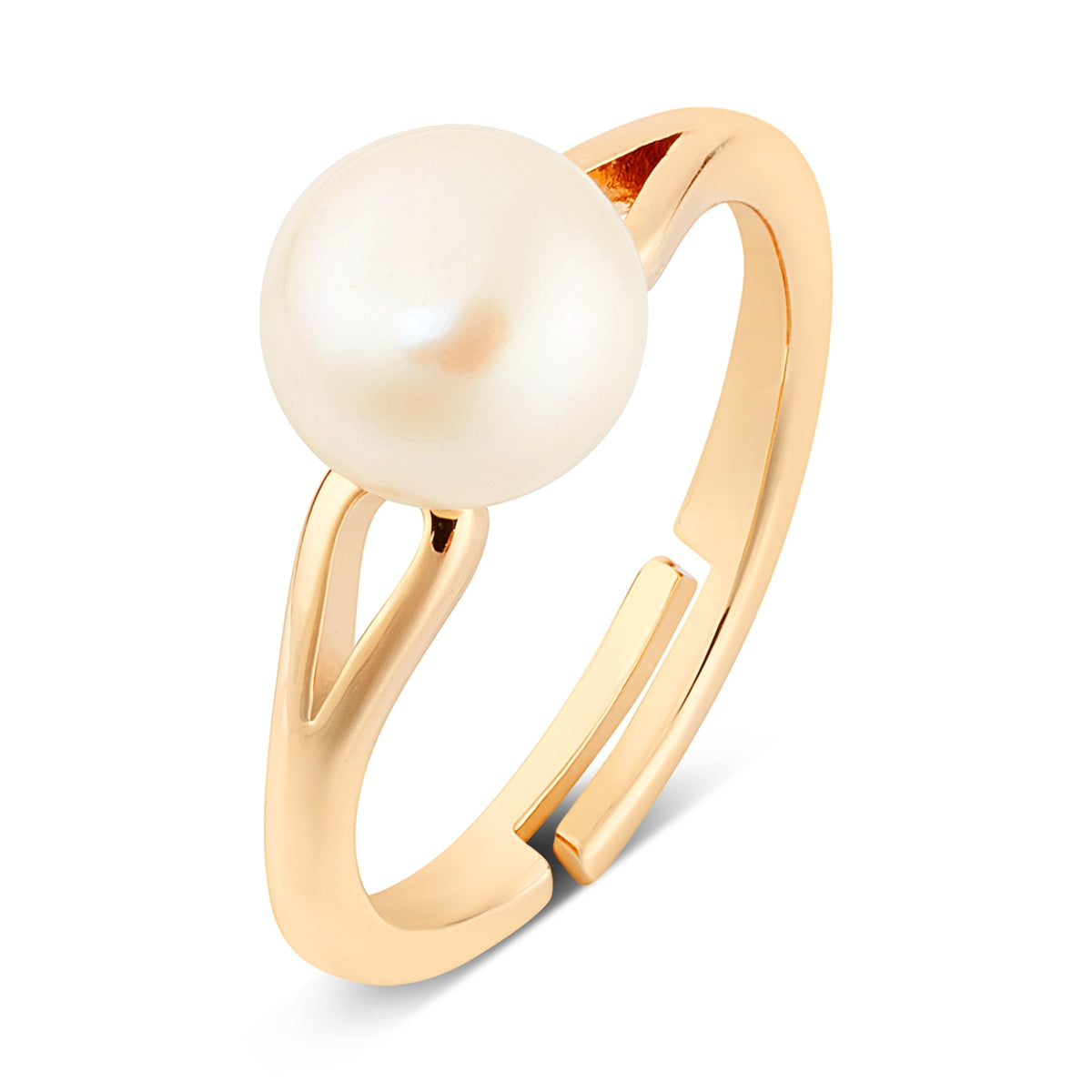 August Woods Gold Adjustable Freshwater Pearl Ring