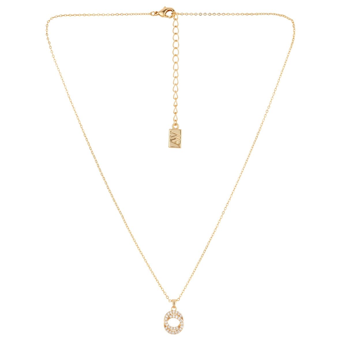 August Woods Gold Double Loop Pavé Necklace