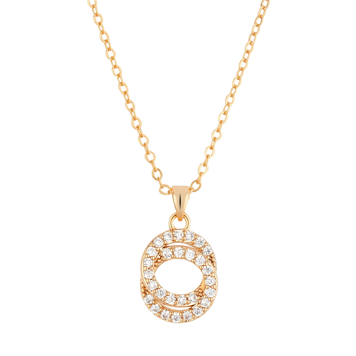August Woods Gold Double Loop Pavé Necklace