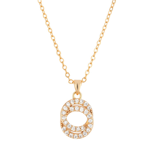 August Woods Gold Double Loop Pavé Necklace