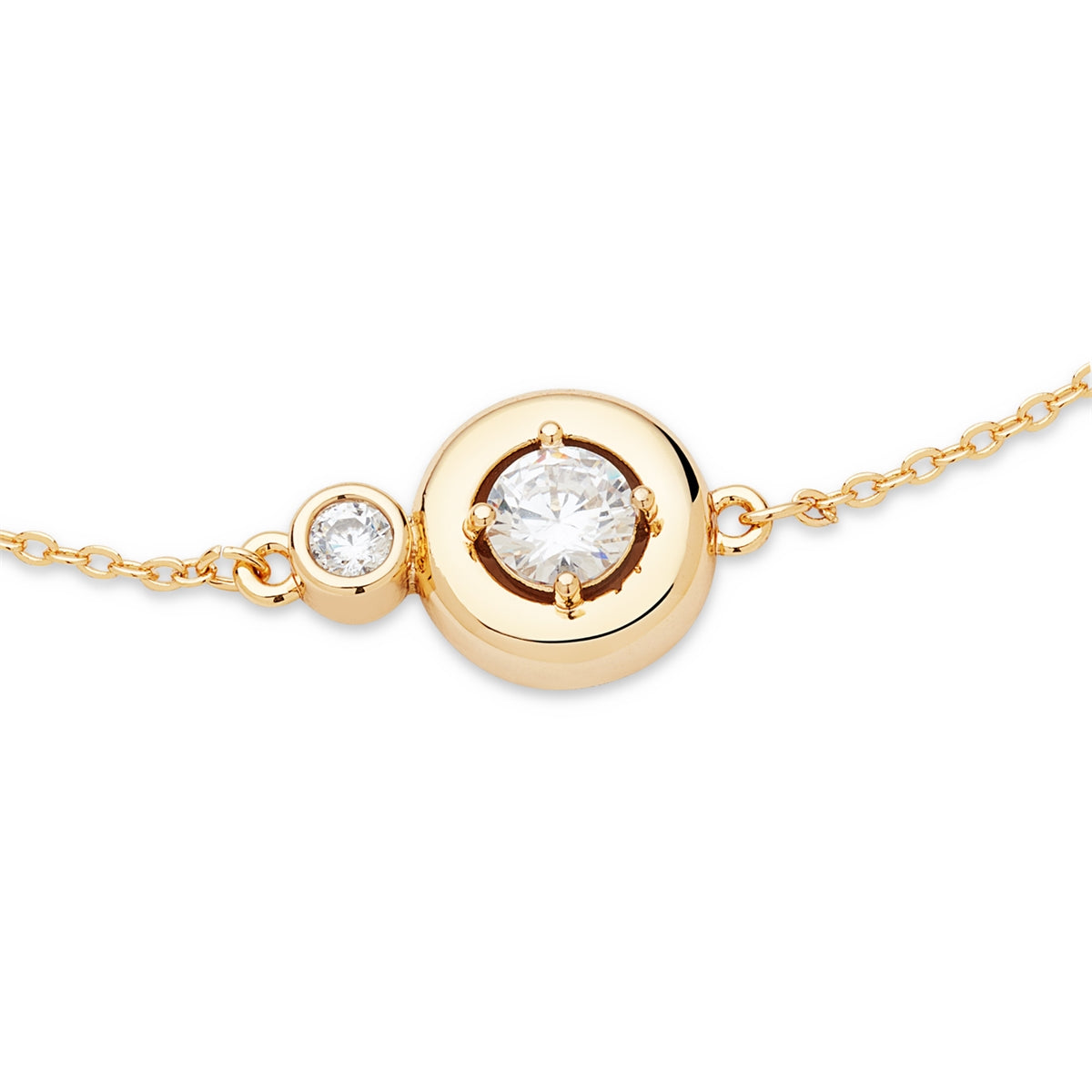 August Woods Gold Puffy Bezel CZ Stud Bracelet