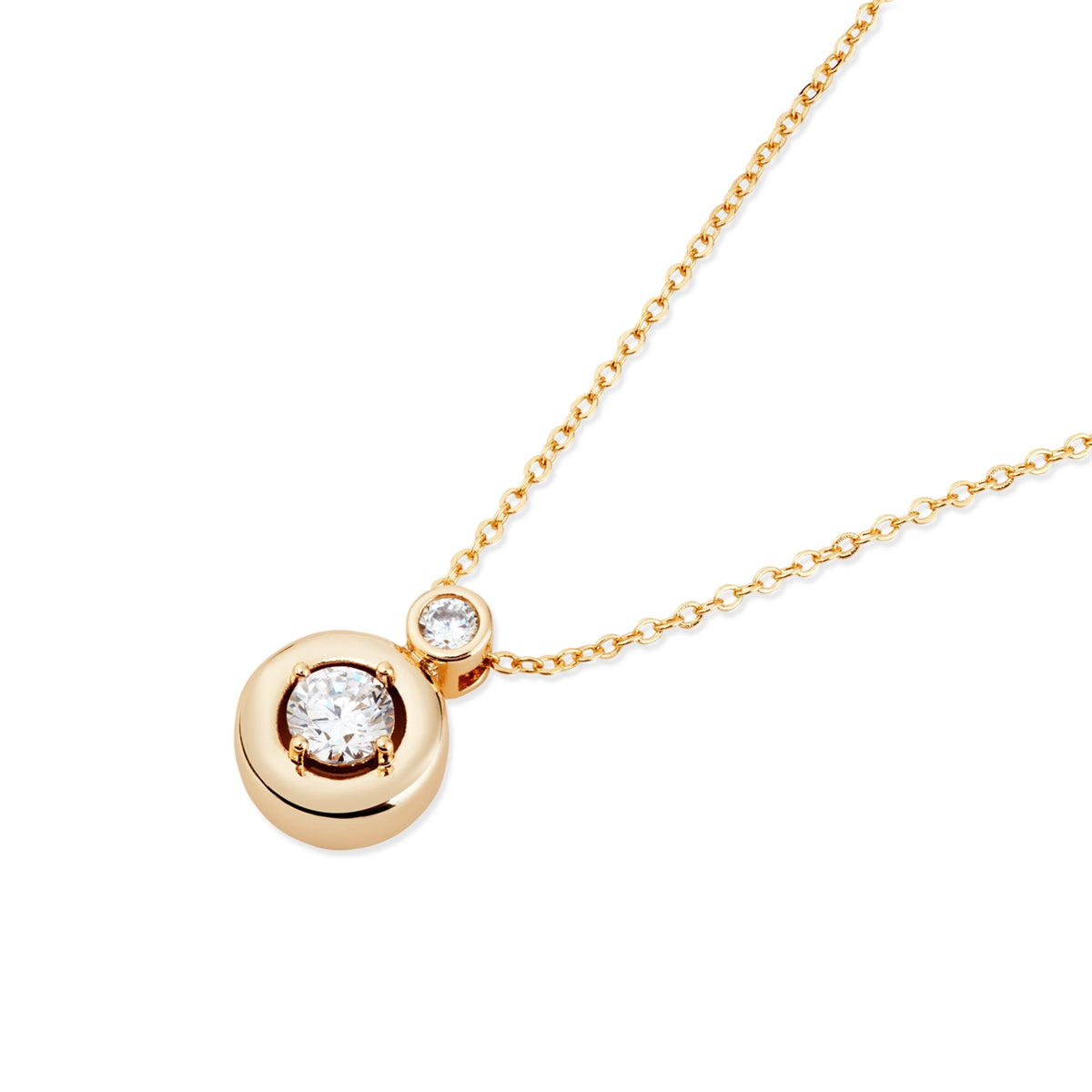 August Woods Gold Puffy Bezel CZ Necklace