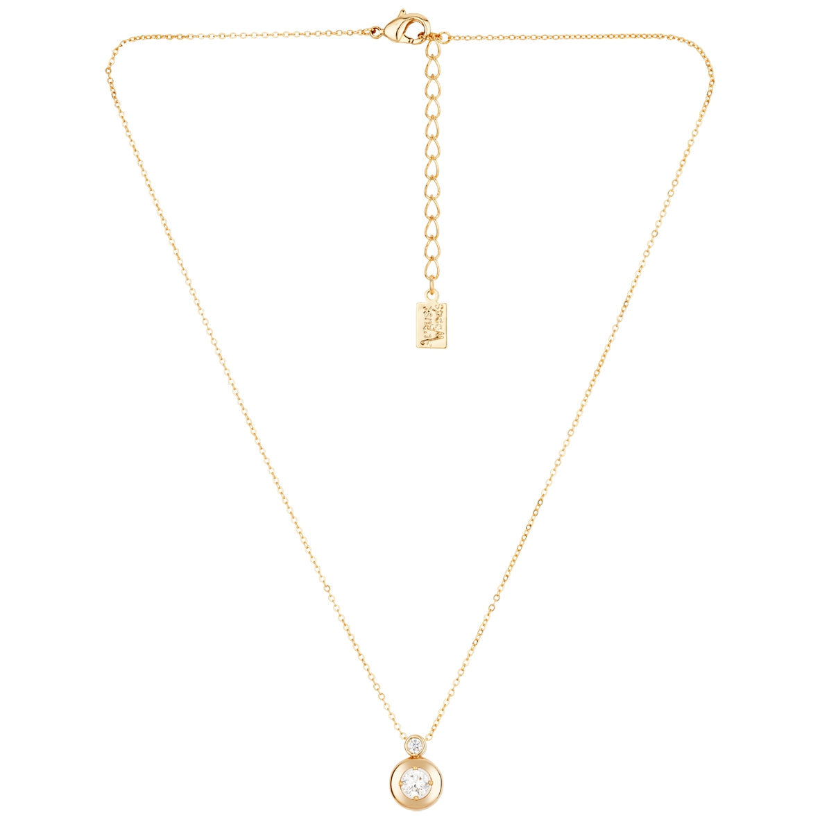 August Woods Gold Puffy Bezel CZ Necklace