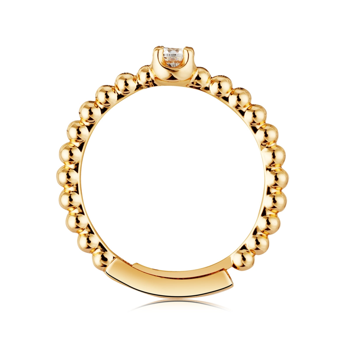 August Woods Gold Solitaire Adjustable Beaded Ring