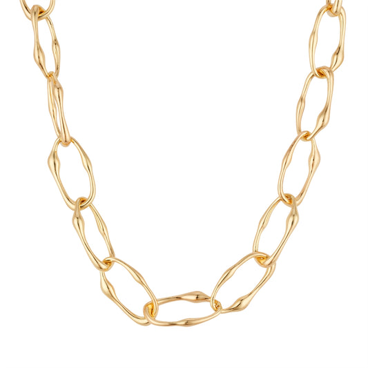 August Woods Gold Oval Chunky Necklace