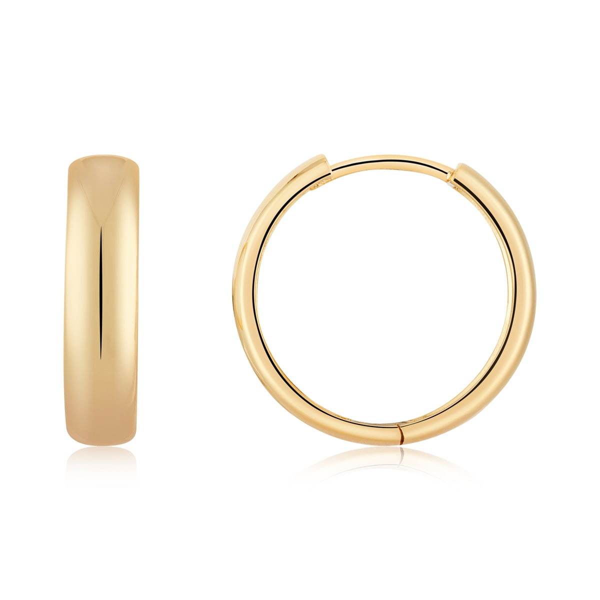 August Woods Gold Plain L Hoop Earrings