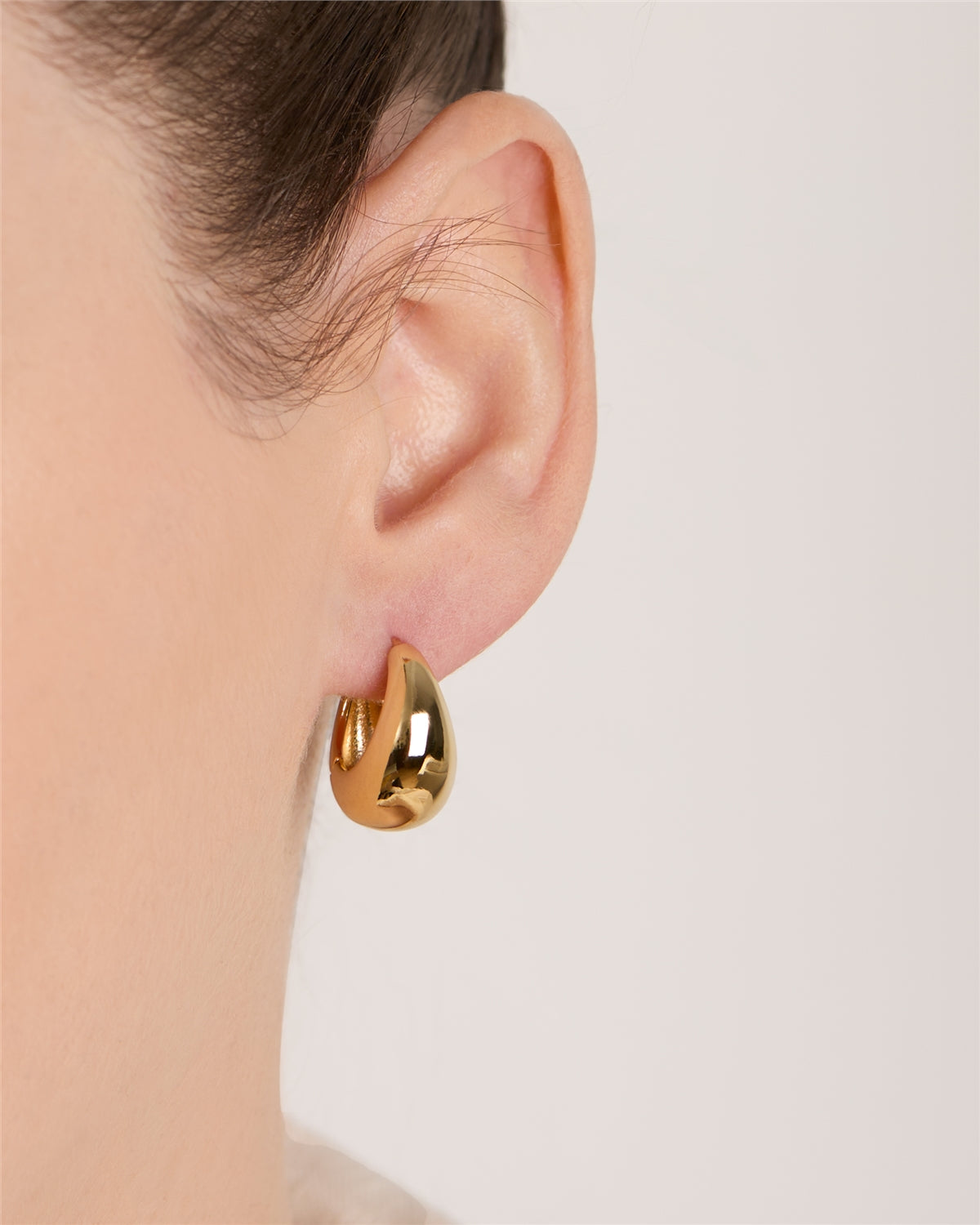 August Woods Gold Puffy Dome Hoop Earrings