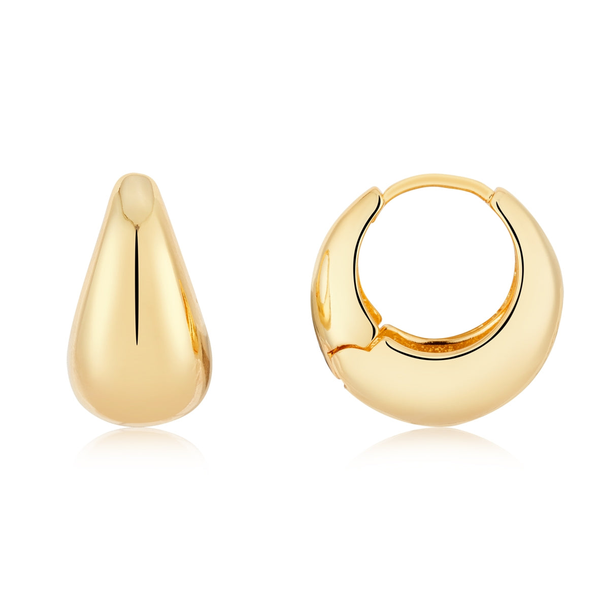 August Woods Gold Puffy Dome Hoop Earrings