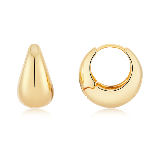 August Woods Gold Puffy Dome Hoop Earrings