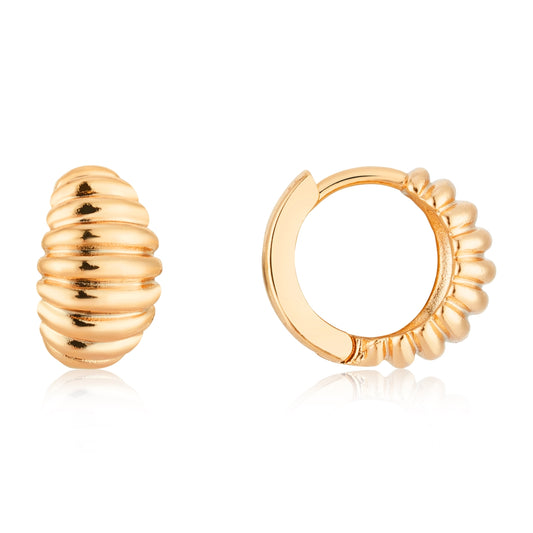 August Woods Gold Ridge Huggie Hoop Earrings