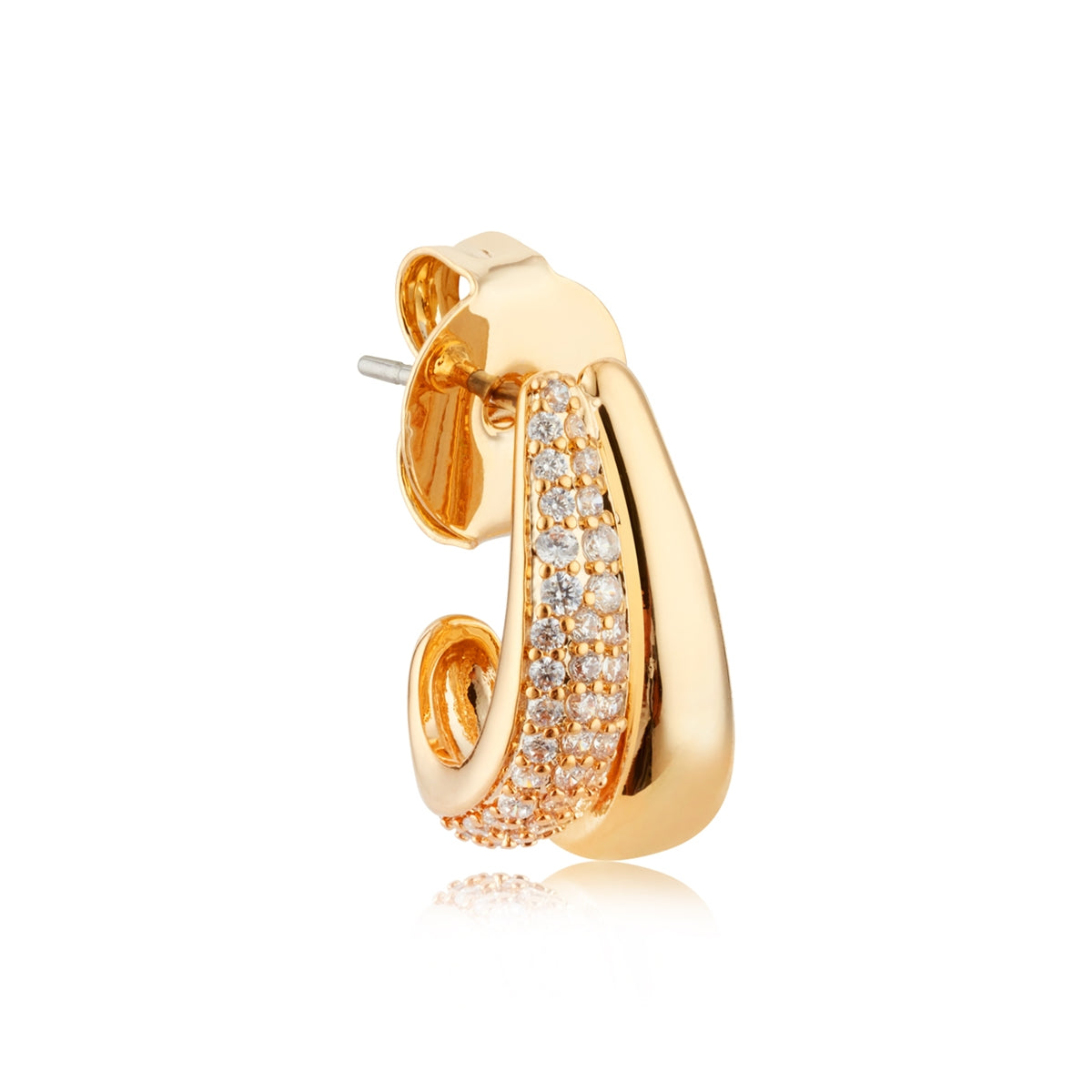 August Woods Gold CZ Double Teardrop Earrings