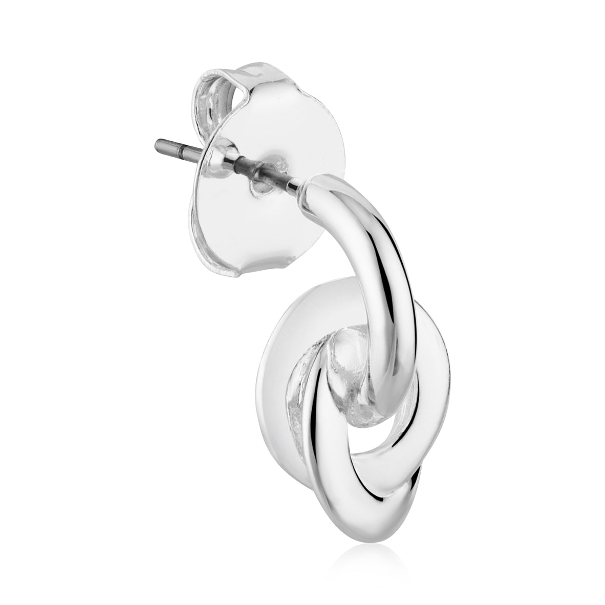 August Woods Silver Plain Linked Circle Hoops