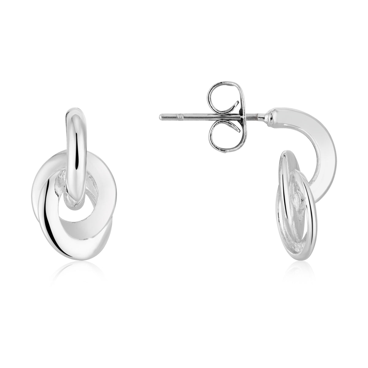 August Woods Silver Plain Linked Circle Hoops
